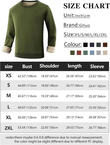 Miniatura 6 de Gihuo Sudadera de forro polar con cuello redondo y forro polar para hombre