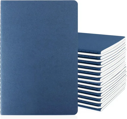 EUSOAR Diarios para cuadernos, paquete de 24 cuadernos A5 de 5.5 x 8.3 pulgadas, 60 páginas/30 hojas de tapa blanda con rayas universitarias, 100