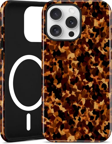 Miniatura 28 de Jusy Compatible con MagSafe Brown Tortoise Shell Print Phone Case para iPhone 7/8/SE, funda protectora magnética de lujo de TPU suave