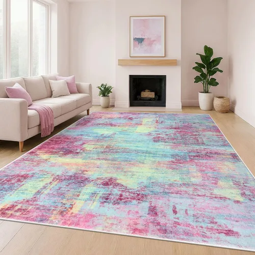 Miniatura 107 de IOHOUZE Alfombra pequeña abstracta de 2 x 3 pies, alfombra de entrada lavable para entrada interior, alfombras con respaldo de goma, alfombra gris