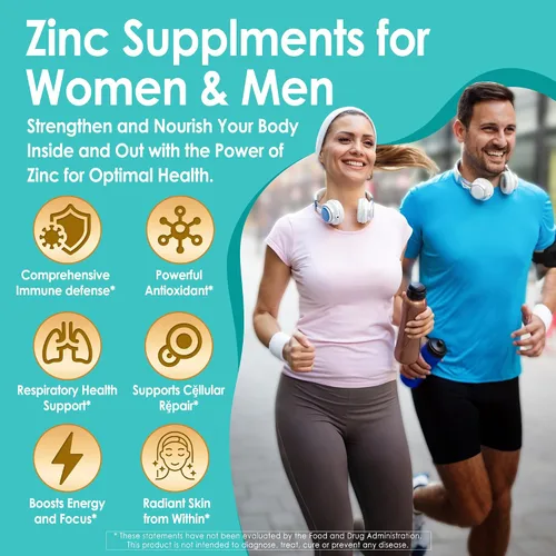Miniatura 4 de Zinc Gummies 50mg + Quercetin & Bromelain, Vitamin C & D3, Copper, Selenium, Fermented Zinc Supplements for Women and Men for Immune Defense
