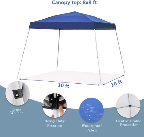 Miniatura 3 de GDY Toldo para exteriores de 10 x 10 pies, carpa desplegable portátil, toldo plegable instantáneo, toldo impermeable para patio, toldo impermeable