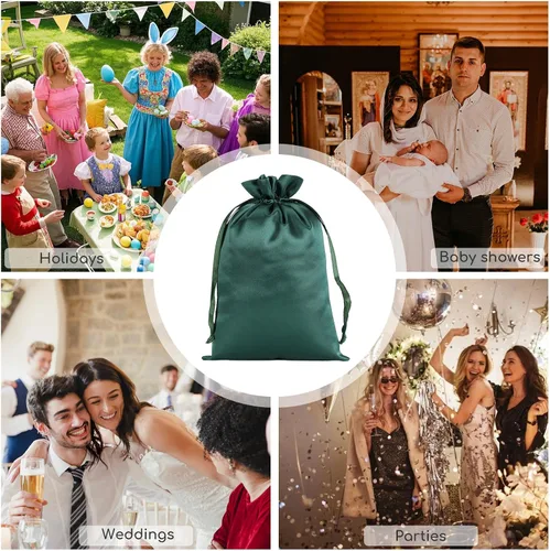 Miniatura 4 de Bolsas de regalo pequeñas de satén negro, 30 unidades de 3 x 4 con cordón, para aula de niños, boda, cumpleaños, graduación, recuerdos de fiesta