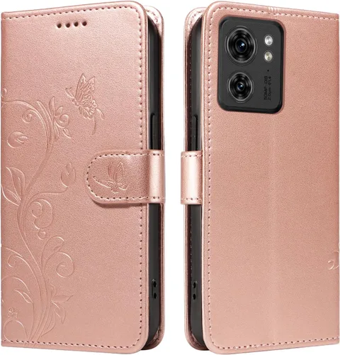 Miniatura 11 de Funda para Motorola Moto E22/E22i, piel sintética, con tarjetero y correa para la muñeca, a prueba de golpes, funda magnética para Motorola Moto Rojo