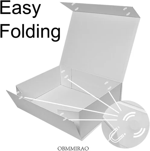 Miniatura 3 de Caja de regalo negra con tapa de 12 x 8 x 2.5 pulgadas, caja de regalo magnética para envolver, caja de regalo a granel para regalo, grano de malla