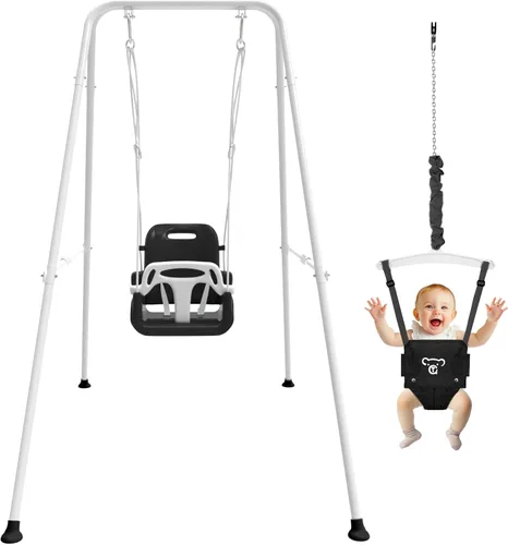 Juego de columpios 2 en 1 para niños pequeños y jersey para bebé, jersey plegable para bebé con almohadón suave, uso plegable para interior y