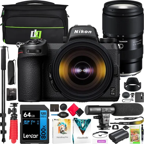 Miniatura 9 de Cuerpo de cámara sin espejo Nikon Z6II + Kit de lente NIKKOR Z 24-70mm f/4 S 1663 Formato FX de fotograma completo 4K UHD con maletín de viaje Deco