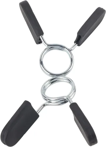 Miniatura 2 de Dioche Collares de clip de resorte de 1 pulgada, 2 abrazaderas de barra estándar para mango de mancuernas suave o barra de levantamiento de pesas