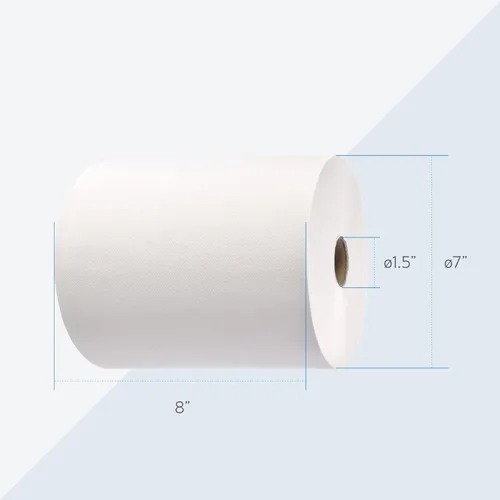 Miniatura 4 de EZbrnd - Rollo de toalla de mano suave de 2 capas + de bobinado duro, certificado FSC, 600 pies x 6 rollos, núcleo universal de 8 pulgadas x 1.5