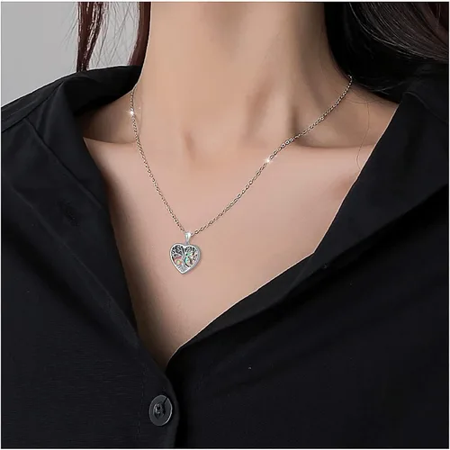 Miniatura 5 de Yearace - Collar de urna de fotos personalizado para cenizas, joyería de cremación para cenizas, collar conmemorativo de recuerdo de plata de ley