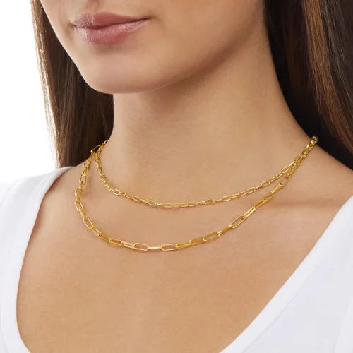 Miniatura 2 de Tienda Essentials Collar de cadena de clip doble de 14 quilates