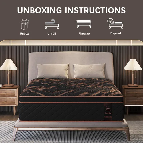 Miniatura 9 de Hybrid Mattress, Medium Firm Gel Memory Foam & Pocket Springs - Motion Isolation & Pressure Relief for Back & Side Sleepers, CertiPUR-US Certified