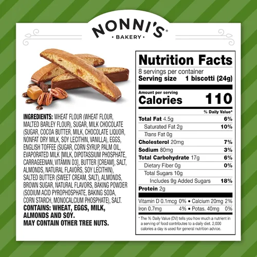 Miniatura 2 de Nonni's, Biscotti de almendra y toffee, 6.88 onzas