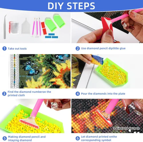 Miniatura 5 de DKHDBD Kits de pintura de diamantes para adultos, 12 x 16 pulgadas, pintura por números para adultos principiantes, pintura de puntos de diamante