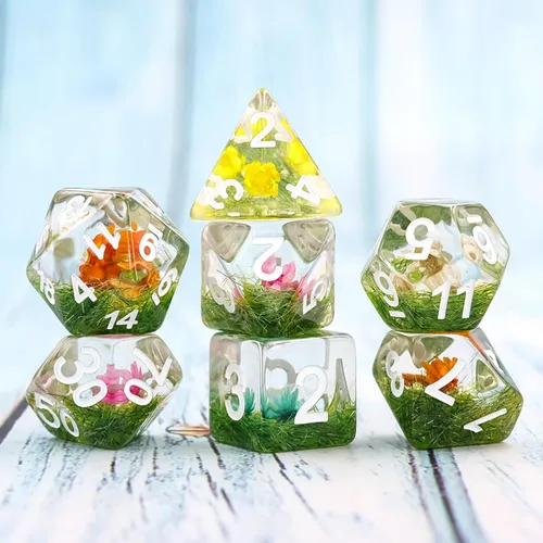 Miniatura 7 de Juego de dados DND, dados poliédricos jerárquicos sólidos, dados de resina de color para juegos de rol de D&D Dungeons and Dragons, juegos de rol