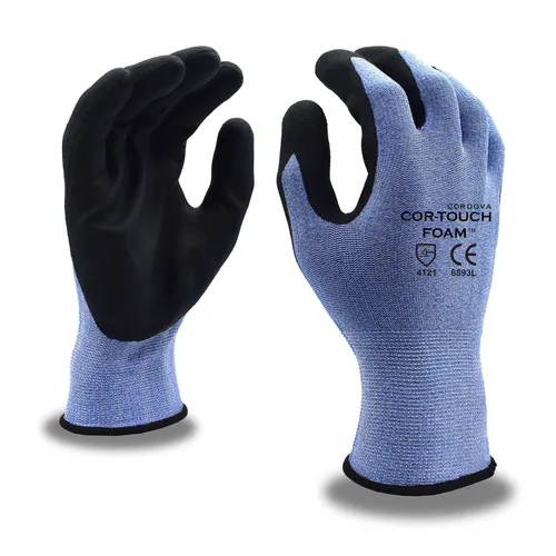 Miniatura 2 de Cordova 6893S Cor-Touch Foam - Guantes de espuma de calibre 13, carcasa de nailon gris, revestimiento de palma de nitrilo de microespuma negra