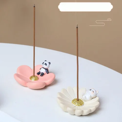 Miniatura 6 de Soporte de incienso de estilo japonés para palos, bonitas flores de cerámica hecho a mano para quemador de incienso o atrapador de cenizas