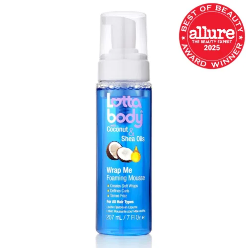 Miniatura 2 de Lottabody Mousse en espuma con aceite de coco y manteca de karité Wrap Me, crea envoltorios suaves, mousse para cabello rizado, define rizos