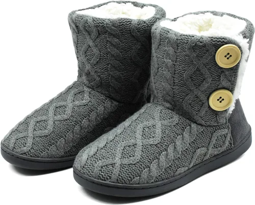 Miniatura 5 de ONCAI Pantuflas de punto cómodas para mujer, zapatos de invierno cálidos para interiores y exteriores