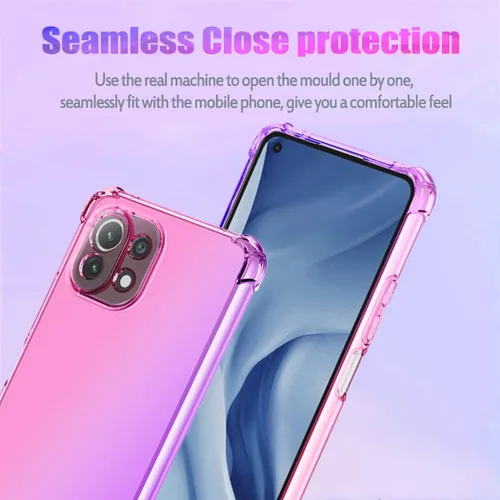 Miniatura 3 de Funda para Xiaomi 11 Lite/Mi 11 Lite 5G Cute Case Girls Women, Gradient Slim Anti Scratch Soft TPU Funda protectora a prueba de golpes para Xiaomi