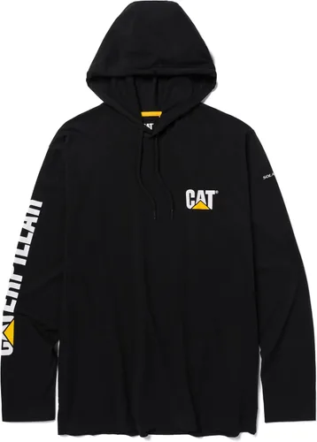 Miniatura 48 de Caterpillar Camisas largas con capucha para hombre con protección UPF 50, control de humedad y logotipo de gato en la manga
