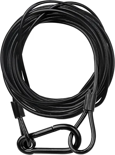 Miniatura 8 de Paquete de 4 cables de seguridad colgantes de cadena negra con abrazaderas de gancho para luces, cordón de acero inoxidable, cadenas de seguridad