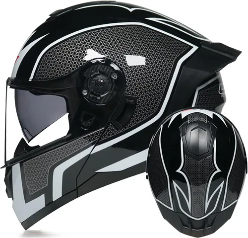 Miniatura 7 de Casco modular de motocicleta de cara completa, casco abierto con doble visera extraíble forro para adultos, hombres y mujeres, motocross Cruiser