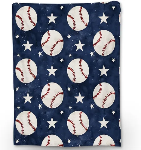 Manta de Béisbol - Ultra Suave, Esponjosa, Ligera Manta Tipo Throw de Franela para Sofá, Cama, Viajes, Exteriores - Acogedora, Mullida Decoración