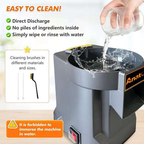 Miniatura 4 de Procesador de Alimentos Comercial Eléctrico Anatole para Vegetales con 3 Cuchillas de Acero Inoxidable de Alta Capacidad para Zanahoria, Papa