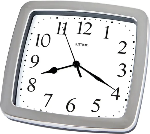 Miniatura 2 de JUSTIME Reloj de pared cuadrado resistente al agua de 8.5 pulgadas para baño, cocina, barco, caravana, silencioso, sin tictac, funciona