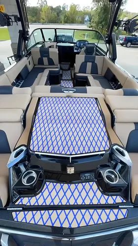 Miniatura 52 de Suelo de Barco de Espuma EVA Cubierta Marina Antideslizante Autoadhesivo para Lancha Motora Barco de Pesca RV Yate Kayak Piscina gris oscuro y azul.
