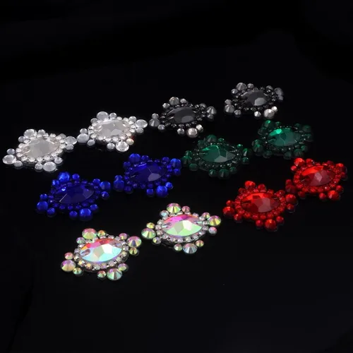 Miniatura 4 de PEARLY JUN 12 parches de 6 colores mezclados con diamantes de imitación autoadhesivos, apliques de diamantes de imitación para planchar en Oatch