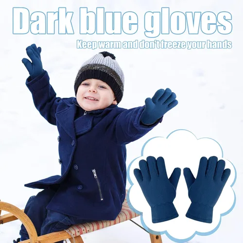 Miniatura 7 de SATINIOR 3 pares de guantes de invierno de forro polar para niños y niñas, guantes cálidos para niños y niñas, suministros de actividades al aire