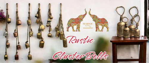 Miniatura 5 de Mango Gifts Campanas rústicas hechas a mano de hierro de estaño, estilo rústico, estilo campestre, campanas de viento relajantes, tranquilas