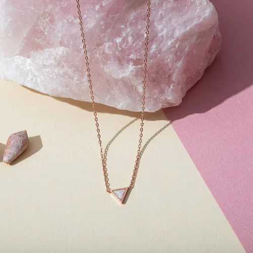 Miniatura 4 de PAVOI Collar de ópalo sintético, chapado en oro de 14 quilates, para mujer