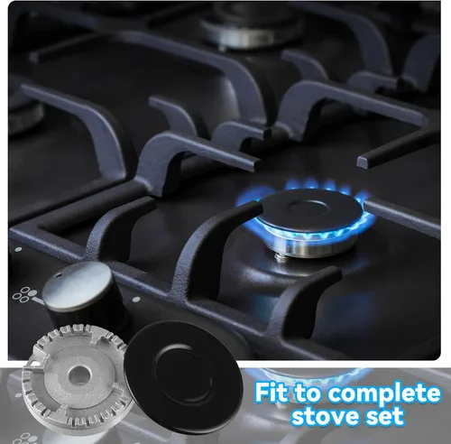 Miniatura 6 de Juego de 4 sombreros de cocina para horno, quemador de gas, corona de quemador de gas, tapas de llama para cocina, se adapta a la mayoría de manijas