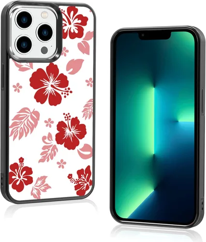 Miniatura 11 de Funda para iPhone 8 Plus y iPhone 7 Plus, linda funda Kawaii azul hibisco hawaiano floral estética floral para niñas preppy mujeres