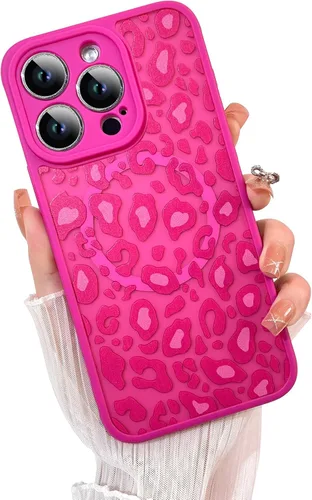 Miniatura 27 de KANGHAR - Funda para iPhone 11 [Compatible con Magsafe] Patrón estampado de leopardo Lindo guepardo Funda protectora magnética para niñas, mujeres