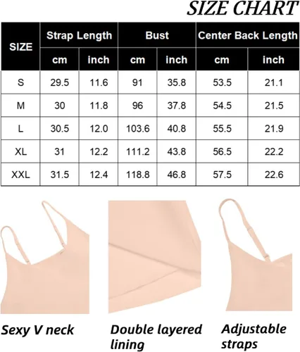 Miniatura 6 de SUNAELIA Camisola de gasa con cuello en V para mujer, ajuste holgado, con tirantes delgados, camisola de verano casual sin mangas