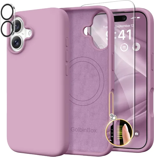 Miniatura 90 de GolbinBox Funda magnética para iPhone 17, compatible con MagSafe, cubierta de silicona integrada para control de cámara, funda de silicona líquida a