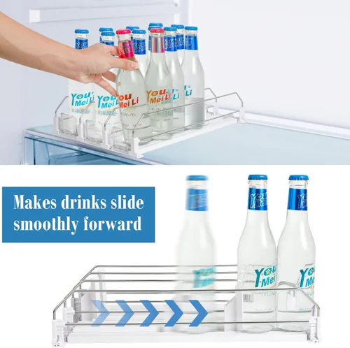 Miniatura 8 de hanmir Organizador de bebidas para refrigerador, dispensador de latas de soda de ancho ajustable para organizadores y almacenamiento