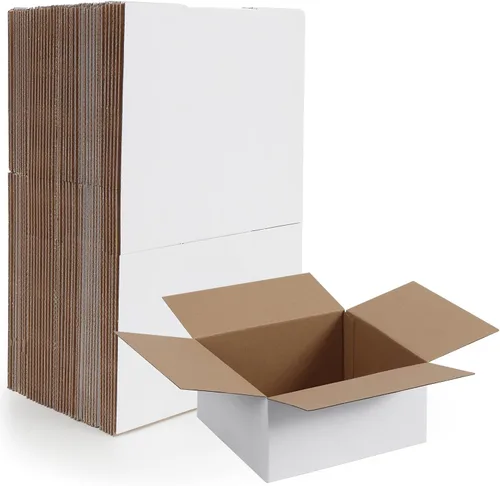 Miniatura 16 de HORLIMER - Cajas de envío pequeñas de 7x5x2, conjunto de 50, caja de cartón corrugado blanca para envío de correspondencia
