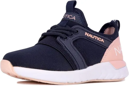 Nautica Tenis de moda con cordones para niños, transpirables y atléticos, para correr, para niño y niña, (niño pequeñoniño)