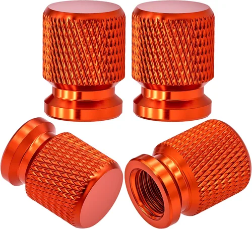 Miniatura 35 de 4 piezas de tapas de válvula de rueda con estilo púas, cubiertas universales de válvula de rueda de aleación de aluminio a prueba de polvo