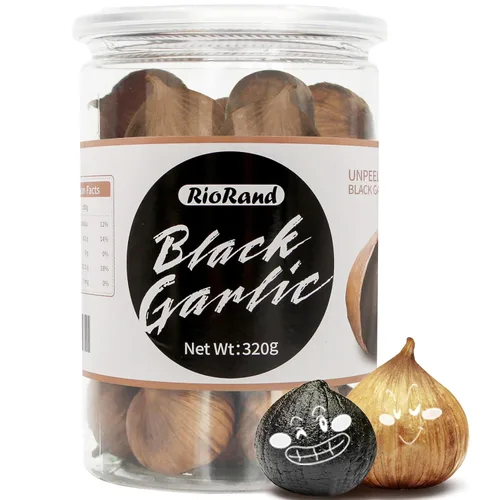 Miniatura 15 de RioRand Ajo negro entero y pelado fermentado de 90 días sin conservantes añadidos listos para comer para aperitivos y cocinar, 32.45 oz y 2.03 libras