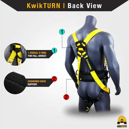 Miniatura 2 de KwikSafety - Charlotte, NC - HURRICANE Safety Harness [3 D-RINGS, BACK SUPPORT] ANSI Tested OSHA Compliant