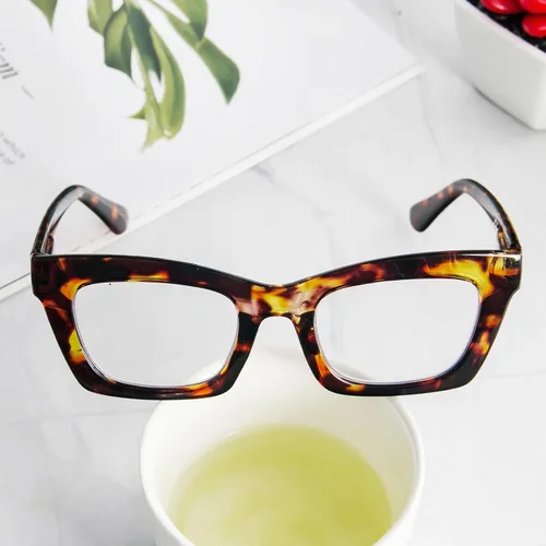 Miniatura 6 de Gafas de lectura para mujer, estilo Oprah, de gran tamaño, con bisagra de resorte cuadrada, lentes de bloqueo de luz azul