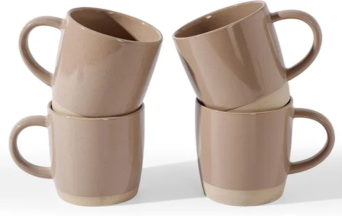 Miniatura 29 de famiware Mercury - Tazas de café de 13 onzas, juego de 4 tazas de café con asa, tazas para café con leche, té caliente, capuchino, moca, cacao, negro
