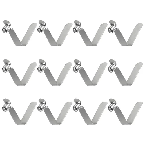 HARFINGTON 12 unids botón único kayak paleta broche resorte clip 1.654x0.394 in 65Mn primavera acero en forma de V hueco elevación telescópica tubo