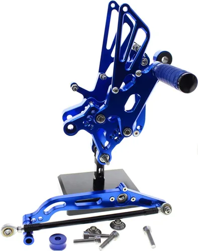 Miniatura 10 de Reposapiés de motocicleta ajustable de aluminio para Yamaha YZF R6 2006 2007 2008 2009 2010 2011 2012 2013 2014 (negro)